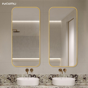 镜子卫生间壁挂式 梳妆台镜长方形化妆镜轻奢卫浴挂镜洗手间浴室镜