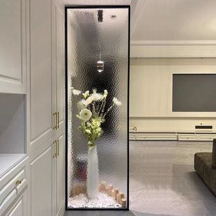 屏风客厅定制超白水波纹玻璃艺术铁艺浴室卫生间入户玄关卧室隔断