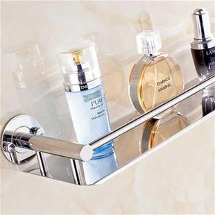 卫生间洗漱用品放置架壁挂式 化妆台玻璃架子 单层浴室镜前置物架