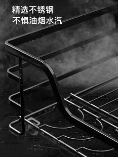 海帝斯拉篮厨房橱柜304纳米黑不锈钢双层抽屉式 碗碟篮厨柜置物架