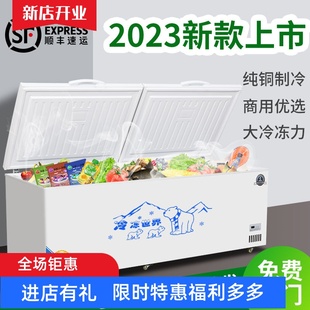 弗拉帝冰柜商用大容量冷冻冷藏超大卧式 单温双温铜管速冻冰柜