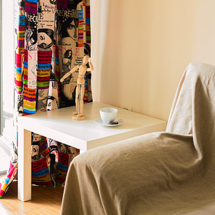 怀旧波普美式 乡村客厅卧室飘窗纯棉遮光窗帘布成品定制 超模个性