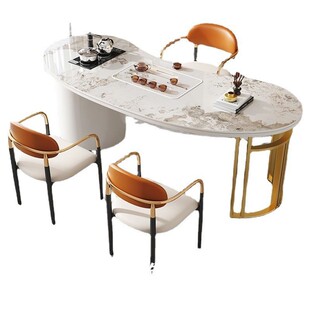 一体小户型客厅茶台桌子岩板阳台茶桌椅组合1米2轻奢茶几茶具套装