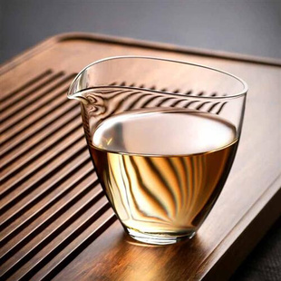 高档日式 手工耐热透明玻璃公道杯水滴形分茶器匀杯加厚茶海功夫茶