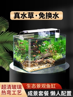 自循环鱼缸客厅懒人生态鱼缸家用免换水金鱼缸桌面生态迷你玻璃缸