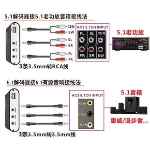 DTS杜比音频转换器同轴光纤转5.1声道蓝牙音频解码 器带USB2.0 AC3