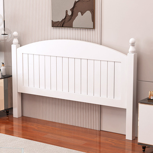 做实木床头板1.5米白色简约靠背板新中式 1.8榻榻米双人床 58C1定