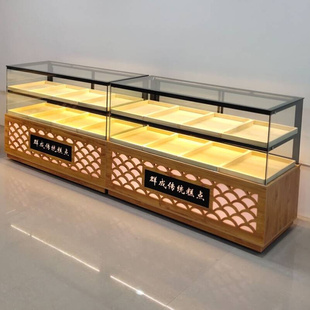 蛋糕柜轻奢弧形玻璃大气面包架货架面包展示柜简约面包柜桃酥商用