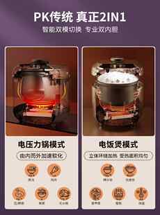 大宇电压力锅家用小型智能全自动4L大容量双胆电饭煲汤焖炖高压锅