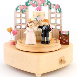 森活木趣音乐盒木质八音盒摩天轮女生新婚结婚儿童情人节生日礼物