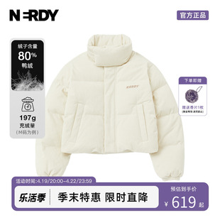 NERDY2023冬季 新款 保暖加厚灯芯绒短款 羽绒服女休闲面包服外套潮