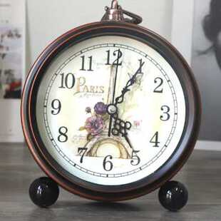 欧式 复古学生用小闹钟创意床头钟表摆件静音家用座钟简约台钟时