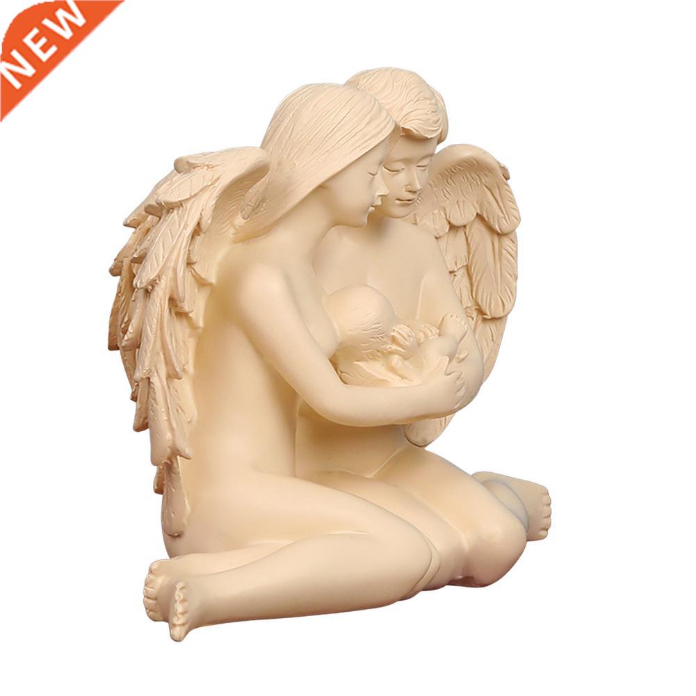 Pious Baby With Figurine Family Angel Statue Resin Arms