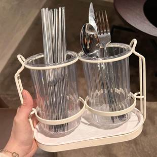 网红筷子筒置物架厨房家用新款 沥水筒装 筷子勺子 收纳盒筷子篓