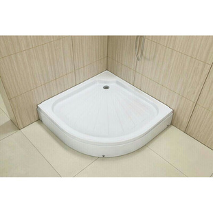 简易淋浴房条纹带底座一体式 浴室钢化玻璃卫生间隔断弧扇形沐浴房