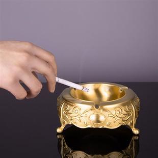 创意个性 潮流烟缸复古 纯黄铜烟灰缸摆件现代家用客厅新中式