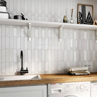 陶瓷砖马赛克北欧鱼骨人字形吧台厨房卫生间阳台浴室背景墙砖瓷砖