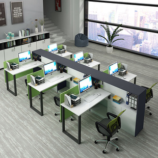 速发办公桌椅组合4人位多人办公桌子办公室简约现代六人屏风财务