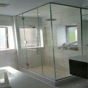 深圳定制卫生间玻璃隔断干湿分离无框普超白钢化玻璃淋浴房包安装