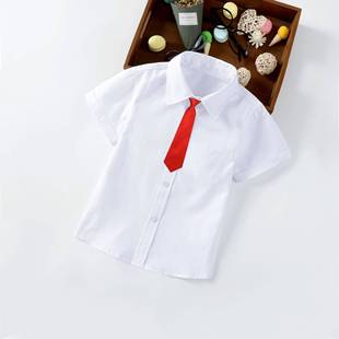 儿童衬衫 春夏季 短袖 男童女童白衬衣加绒纯棉中大童表演小学生校服