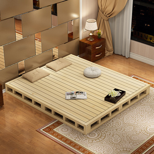 实木硬板床垫双人床架子1.5米护腰床板1.8米硬席梦思榻榻米地台床