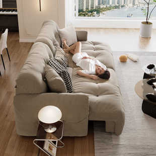 品洛云朵电动沙发客厅简约现代伸缩人类狗窝布艺懒人多功能沙发床