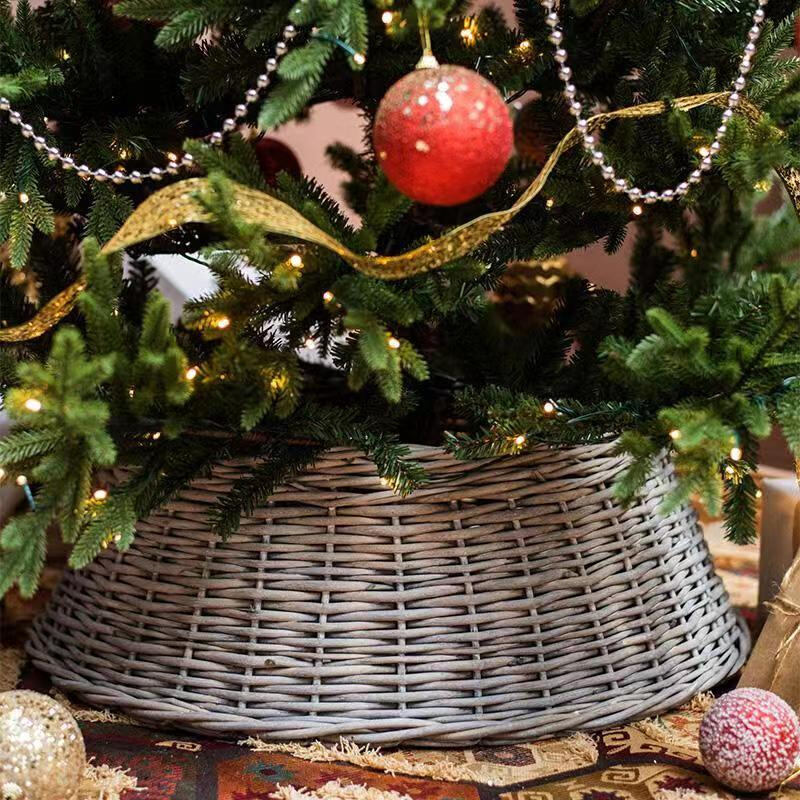 复古装 饰品商场橱窗圣诞节 圣诞树裙底座手工柳编创意圆柳条欧式
