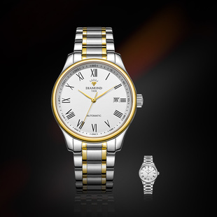 上海钻石手表男自动机械表商务钢带时尚 防水8130官方正品 男士 腕表
