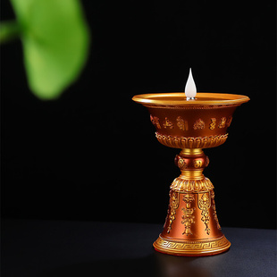 西藏式 电子酥油灯供佛灯LED充电酥油灯六字真言家用八吉祥蜡烛台