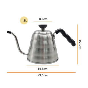 直销大容量不锈钢304手冲咖啡壶细长嘴壶L带温控壶户外咖啡壶不挑