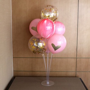 多层气球桌飘支架餐桌展示架生日布置婚礼亮片气球树婚庆婚房装 饰