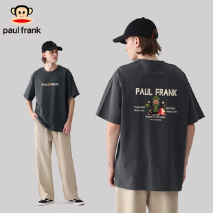 Paul frank 夏季 美式 男款 oversize纯棉T恤男 大嘴猴260克重磅短袖