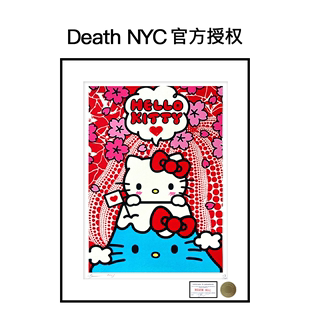 NYC官方授权HelloKitty限量亲签潮流版 画 Death 保真装 饰画 正品