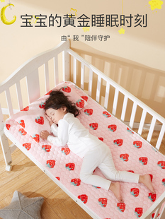 儿童拼接床床垫新生婴儿床法兰绒软垫定制加宽宝宝小褥子加厚冬季