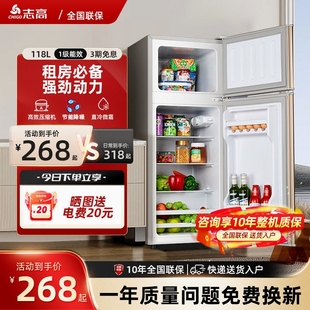 志高冰箱小型家用大容量双开门租房宿舍小冰箱冷藏冷冻囤货电冰箱