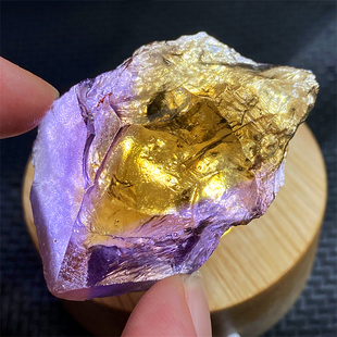 天然紫水晶原石矿物晶体紫黄晶毛料裸石彩虹原矿标本手把件装 饰品