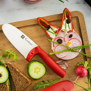 德国双立人儿童专用安全厨刀带刀套护手防割多用不锈钢蔬菜水果刀