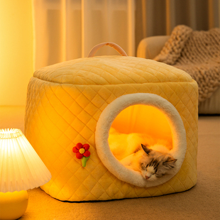 猫窝冬季 保暖封闭式 四季 通用猫屋可拆洗冬咪床幼猫猫垫子用品