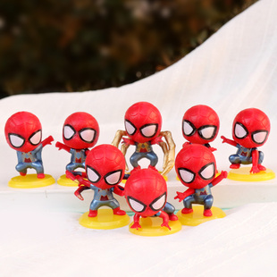 蜘蛛侠手办模型盲盒玩具复仇者联盟周边公仔桌面蛋糕装 饰摆件 Q版