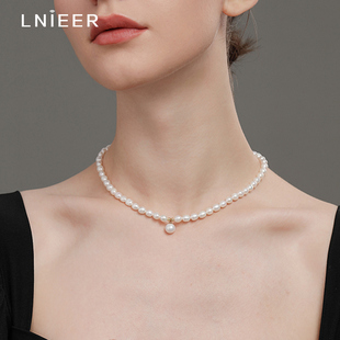 天然淡水珍珠简约项链时尚 气质设计锁骨锁骨链复古小众高级颈链女