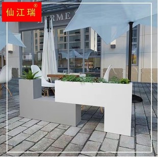 新款 长方形户外铁艺花槽围栏咖啡厅奶茶餐厅隔断园艺庭院花箱组合