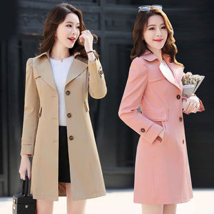 韩版 风衣女秋季 修身 女装 百搭中长款 外套女士气质上衣大码 新款 时尚