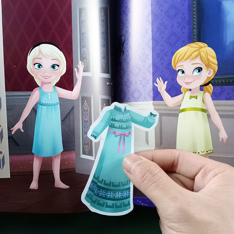 艾莎公主贴纸书女孩粘贴贴画0到3到6岁2儿童爱莎冰雪奇缘益智玩具
