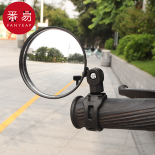 免安装 倒车圆镜反光镜通用广角电瓶单AA02 _电动自行车后视镜
