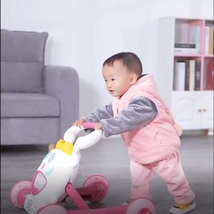 小孩学走路 学步车2022新款 防翻婴儿手推式 起步车可折叠调节高度