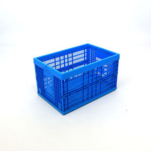 400 340可拆叠水果框子常用出品运输筐蓝色 塑料折叠筐外尺寸600
