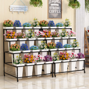 新品 现代多层鲜花展示架花店高端艺术婚庆支架醒花花卉金属花桶架