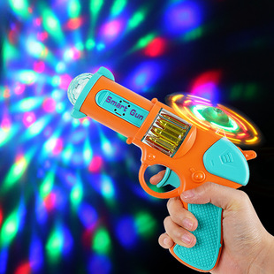 儿童太空投影发光玩具枪炫酷灯光小手枪灯光会转动过年玩具