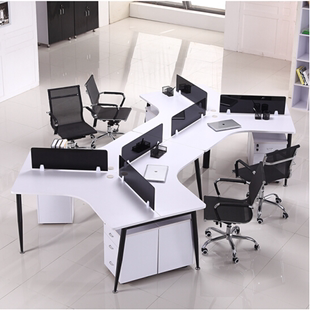 组合桌椅异形转角工作台办公室工位简约现代员工职员办公桌订制