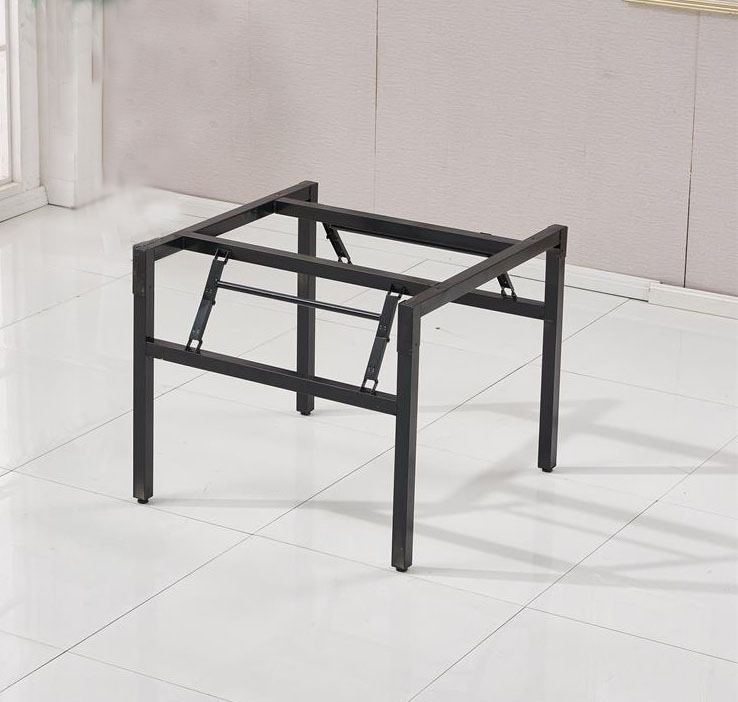 简易金属折叠桌架子可折叠桌腿支架圆桌加厚家用台脚餐桌铁艺桌脚
